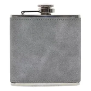 Gray Suede Hip Flask