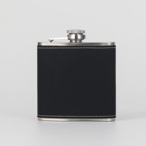 Black Suede Hip Flask
