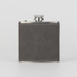 Grey Suede Hip Flask